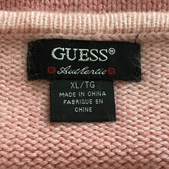GUESS Ombre Pink Turtleneck Sequin Halter Sweater size XL - Y2K - Picture 5 of 7